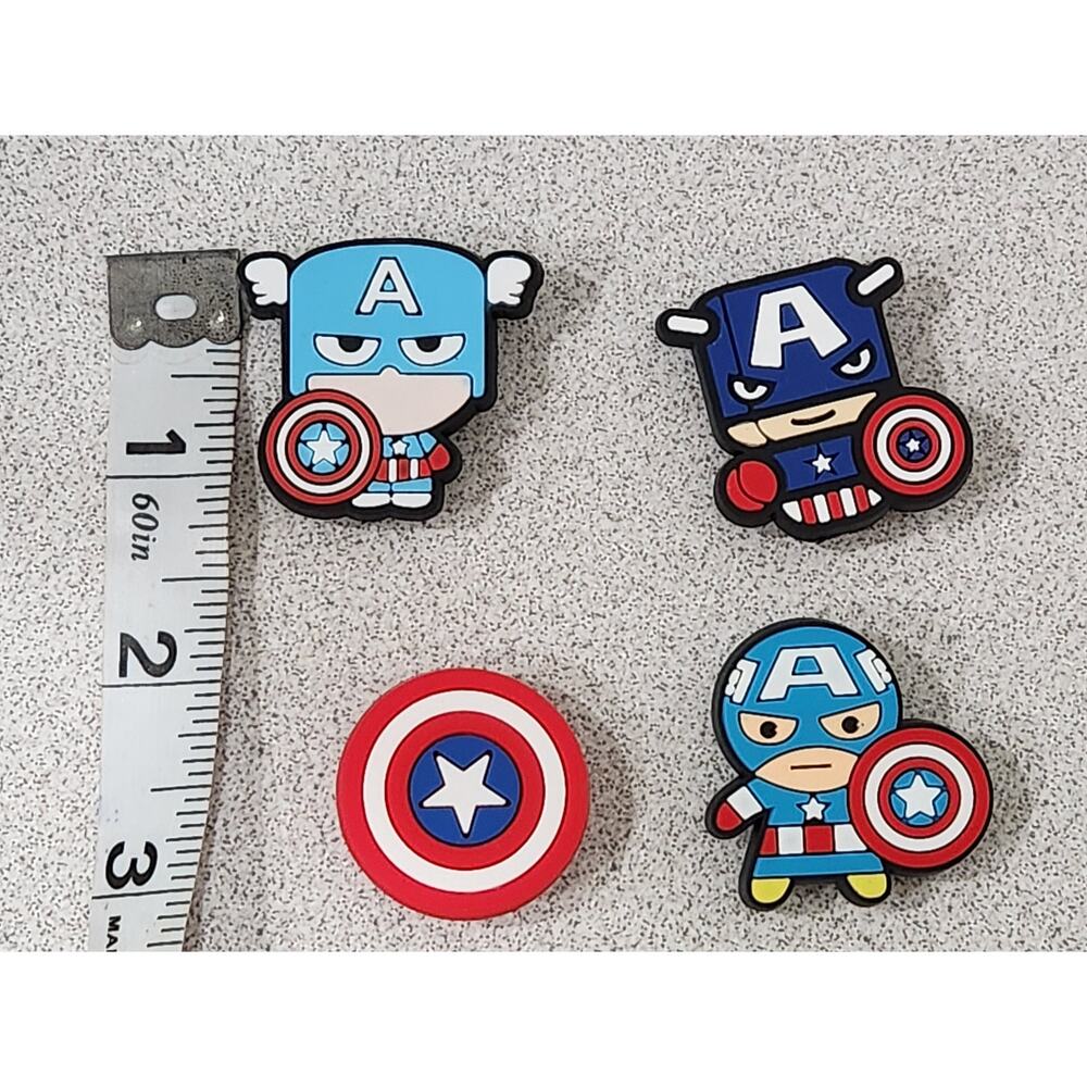 Shoe Charms for Crocs 4 Pc Marvel Disney Captain America NWOTS